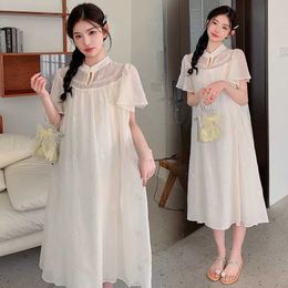 Maternity Dresses Chinese style butterfly embryo romantic and gentle dress for pregnant women summer fashion clothing for pregnant women pregnancy d240520