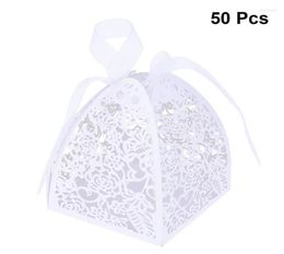 Gift Wrap 50Pcs Laser Cut Flower Wedding Candy Box For Guest Favours And Gifts Christmas Birthday8242608