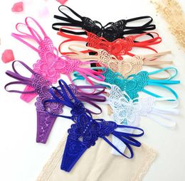 Lace Butterfly Briefs gstings Hollow Bandage Waist panties Sexy Thong G String T Back Women Underwear panty Lingerie Clothes6588627