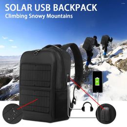 School Bags USB Solar Backpack 12/20W Panel Powered Laptop Bag Waterproof Large Capacity External Charging Port Men's