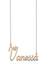 Vanessa Name Necklace Custom Nameplate Pendant for Women Girls Birthday Gift Kids Friends Jewellery 18k Gold Plated Stainless S9257223