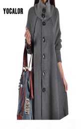 YOCALOR Long Female Jacket Overcoat Cloak Windbreaker Loose Winter Wool Coat Women Autumn Manteau Femme Hiver Cape Warm Tweed3009080