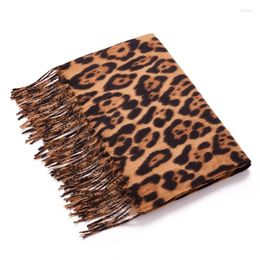 Scarves AEBMNHD Fashion Mens Animal Print Womens Warm Tassel Leopard Neck Scarf Fall Winter Long Poncho Stole Shawl Wraps