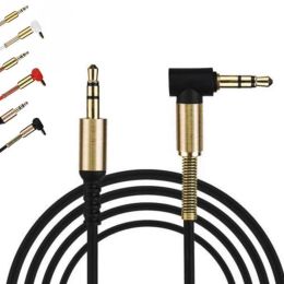 3.5mm Male To Male Right Angle Auxiliary Car Stereo Audio AUX Cable Metal for Phones Car iphone Headphones LL