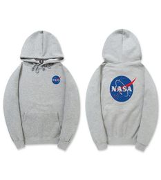 Autumn Winter Tide Brand Mens Designer Nasa Hoodies Black Gray Khaki Unisex Pullover Cotton Hoodie Hip Hop hooded sweater Lovers S6213288