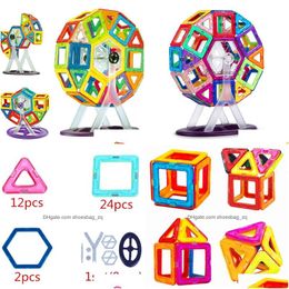 Other Toys 46Pcs Big Size Magnetic Building Blocks Ferris Wheel B Designer Enlighten Bs Childrens Birthday Gift Drop Delivery Gifts Dhe0K