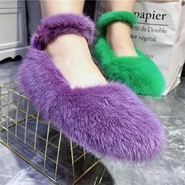 Casual Shoes Cute Ankle Strap Women Flats Winter Warm Outside Loafers Espadrilles Ladies Driving Zapatos Mujer Moccasins