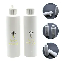 Vases 2 Pcs Gold Cross Holy Water Bottle Pattern Terrarium Fogger Container Catholic Plastic Exorcism