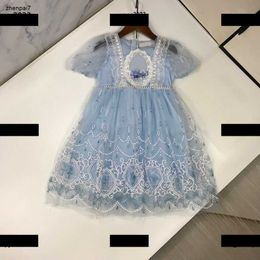 Top designer girl dress Kids Skirt Cartoon character print baby dress Size 110-160 CM fashion Multi layered lace skirt June05