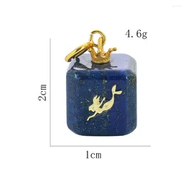 Charms Mermaids Crown Lapis Lazuli Pendant Energy Stone Healing Necklace Jewellery Earring Making Accessories Woman