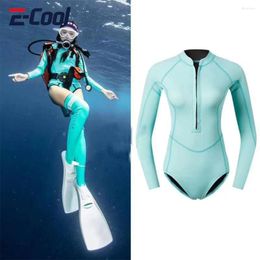 Women's Swimwear 2MM Neoprene Wetsuit With Socks Summer Women Diving Swimming Long Sleeve Skin Suit Sun-proof Surfing Snorkeling