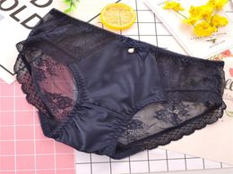 High quality underwear women sik silk cotton panties transparent satin sexy women underwear thong tanga japanese lingerie panty9982932