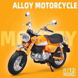 Diecast Model Cars Diecast 1/12 Monkey 125 Miniatures Alloy Collection Motorcycle Model Sound Light Autocycle Car Toys Gifts For Boyfriend Kids Y240520F7LI