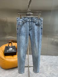 Denim jeans Trousers Knee Skinny Straight Size 28-40 Motorcycle Trendy Long Straight High-end Quality Mens Purple Jeans Jean Men women Hole High Street denim #186