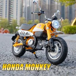 Diecast Model Cars 1 12 Honda Monkey 125 Alloy Die Cast Motorcycle Model Toy Vehicle Collection Sound and Light Off Road Autocycle Toys Car Y240520BUWB