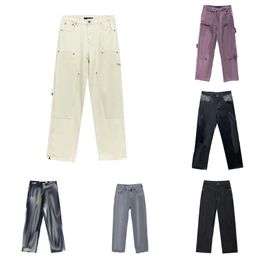 Mens purples jeans classic nigo designer Tassel damaged denim Hole pants Slim fit s