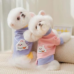 Dog Apparel Three-dimensional Shoulder Bag Sweater Autumn And Winter Breathable Cute Pet Two-legged Clothes Supplies