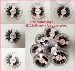 Newest Mink 25mm lashes 100 Volume Natural long Hair 6D 25 mm False Eye lashes Extension Fake Lash Makeup Mink Eyelashes7874295