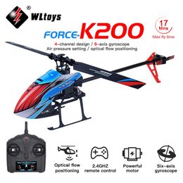 WLtoys XK K200 RC Helicopter 24G 6Aixs Gyroscope 4CH Altitude Hold Optical Flow Remote Control Toys for Children 240520