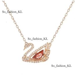 Designer Jewellery Fashion Swan Necklaces Jewellery Woman Gold Swan Beating Heart Gradient Diamond Pendant Swarovski Necklace Express Their Love Gift Box 129