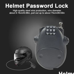 Door Locks Motorcycle Helmet Password Lock Combination Wire Rope Steel Code Car 230715 Drop Delivery Home Garden Building Supplies Ha Dhkp3