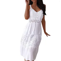Casual Dresses Lightweight Summer Dress Sexy Stitching Women Lace Beach Strap Women's Long Sleeve Fitted