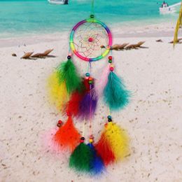 Decorative Figurines Coloured Feathers Wedding Pendant Hand-woven Car Decor Art Crafts Romantic Creative Handmade Novelty For Party