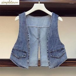 Women's Tanks Summer Thin Clothing 2024 Denim Vest High-end Korean Version Chubby Girl Jacket With A Small On Top