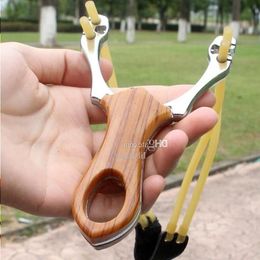 Outdoor Hunting Slingshot Tactical stainless steel alloy Precision slingshots catapult with high quality strong Rubber Bands children t Ijbi