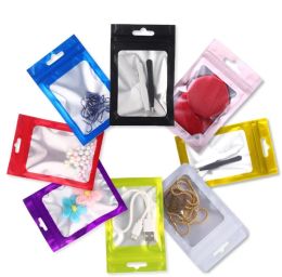 Zipper Plastic Retail Bag Package Hang Hole Packaging Headset Cable OPP Packing Bags for Powerful Bass Stereo Bluetooth Earphones LL