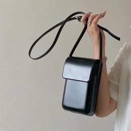 2024 Flap Crossbody Bag Mini PU Leather Shoulder Purses and Handbags for Girls Ladies Phone Simple Solid Designer 240523