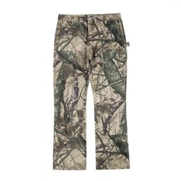 Men's Jeans High Street Leaf Camouflage Logging Pants For Men Straight Patchwork Baggy Cargos Y2k Pantalones Hombre Oversized Trousers