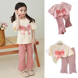 Clothing Sets Girls Clothes Set Korean Version Skin-friendly Breathable Fashion Summer Sweet Short Sleeve T-shirts And Pants Suits