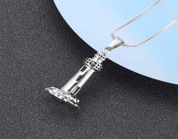 LkJ10012 The Lighthouse Cremation ashes turned into Jewellery Stainless Steel Men Keepsake Memorial Urn Pendant For Dad7961518