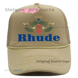 RHUDE Cap Mens Designer Hat Casquette Womens Sun Hats Fashion Trend Street Baseball Hats Sports Summer Beach Netting Breathable Polo Cap Man Hat Beanie Hats 366