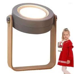 Table Lamps Creative Wooden Handle Portable Lantern Lamp Folding LED Charging Bedside Night Light Reading