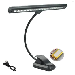 Table Lamps Desk Piano Clip On Keyboard Professional Music Stand Light 18 LEDs Wide Flexible Gooseneck Eye Protection 3 Colours 2 Levels