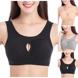 Bras Athletic Bra Women Solid Colour Basic Running Yoga Cropped Tops Mujer Hollow Out Breathable Wire Free Push Up Underwear Brassiere