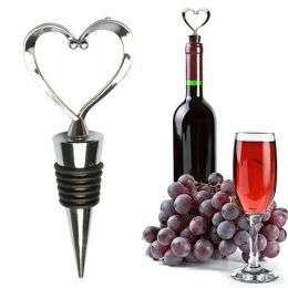 Heart Shaped Champagne Wine Bottle Stopper Valentines Wedding Gifts Set Wine Stoppers Bar Tools LL