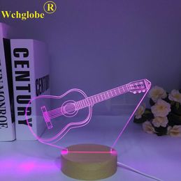 Lamps Shades Wooden Music Acrylic Table Lamp Touch 3D Bass Guitar Violin Home Room Decor Led Lights Lamp Creative Night Lights Holiday Gift Y240520J36U