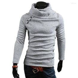 Men's Sweaters British Style Pile Collar Irregular Knitted Pullover Male Long Sleeve Harajuku Trend Fashion Sweater Top Men Oversized