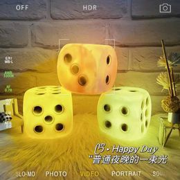 Lamps Shades Dice Night Light Cartoon Gift Glowing Night-Light Table Lamps Desktop Bedside Lamp Toy for Childrens Kids Room Boy Girl Decor Y240520M4TV