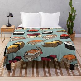 Blankets Sushi Otter Throw Blanket Summer Cottons Textile For Winter Home