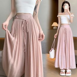 Skirts Summer Maxi Skirt Pants Women Clothing Solid Elastic High Waist Casual Wide Legs Long Trousers Holiday Outfits