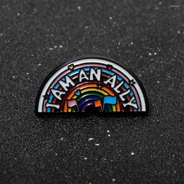 Brooches I Am An Ally Enamel Pins Safe Space Badge Pride Flag LGBTQ Mental Health Brooch For Backpacks Hat Bags Accessories Gift