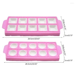 Baking Tools Plastic Ravioli Tray Mould For 10 Square Or Round Kitchen T21C