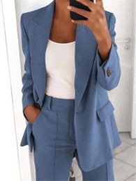 Fashion Jacket Trousers Business Suits Women Chic Elegant Woman Set For Spring And Autumn Suit