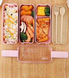 Healthy Material Lunch Box 3 Layer 900ml Wheat Straw Bento Boxes Microwave Dinnerware Food Storage Container Lunchbox VF00016863299