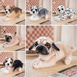 Stuffed Plush Animals Lifelike Dog Stuffed Toy Simulation Puppy Model Chihuahua Bulldog Pug Dalmatians Dog Beagle Husky Soft Plush Doll Home Decor