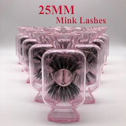 25 mm Long 3D Mink Eyelashes Private Label Logo Mink Eyelash Extensions Dramatic Thick Mink Lashes Cruelty Fluffy Natural Fal7430231